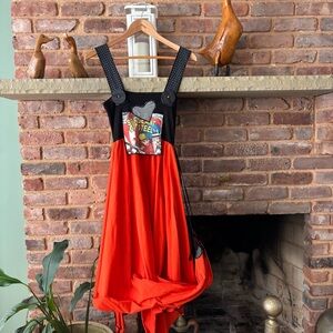 Artisan Black and Orange Graphic Dress